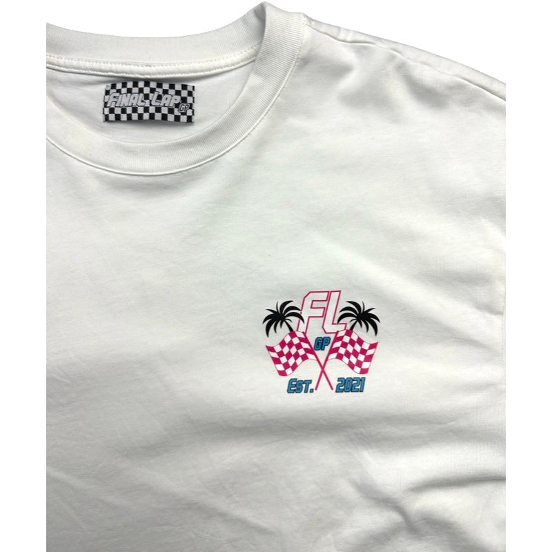 Greetings From Miami Graphic Tee White